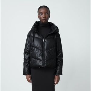 Zara faux leather puffer